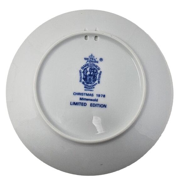 Vtg Christmas Wall Plate "Mittenwald" Bavaria Germany 1978 BAREUTHER Cottagecore - Picture 2 of 12